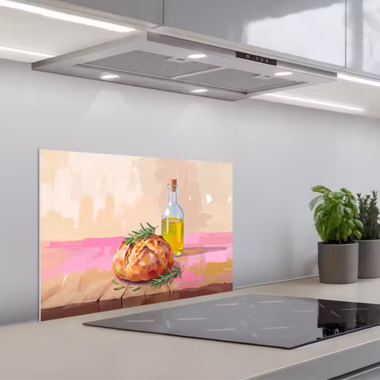Kitchen splashback for hob - Food - Bread - Olive Oil - Abstract - Kitchen — 1
