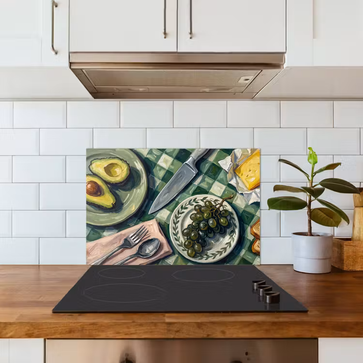 Kitchen splashback for hob - Food - Breakfast - Table - Modern - Green — 3