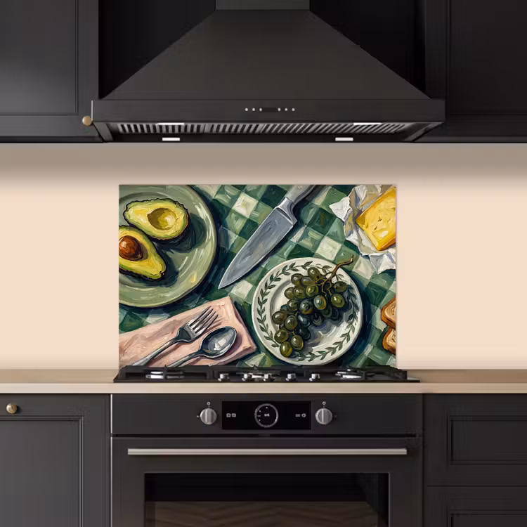 Kitchen splashback for hob - Food - Breakfast - Table - Modern - Green — 5