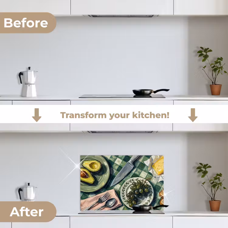 Kitchen splashback for hob - Food - Breakfast - Table - Modern - Green — 7