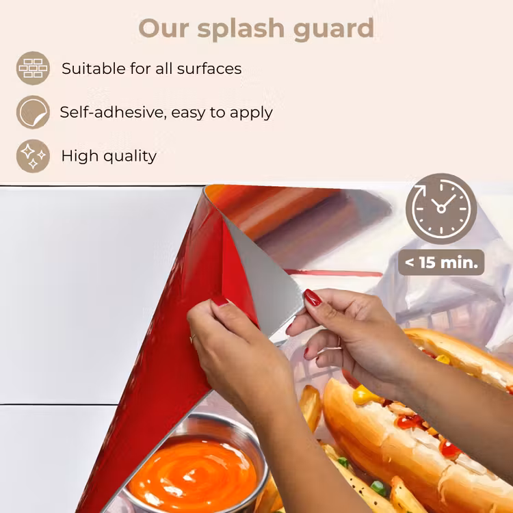 Kitchen splashback for hob - Food - Hot Dog - Fast Food - Modern - Red — 4