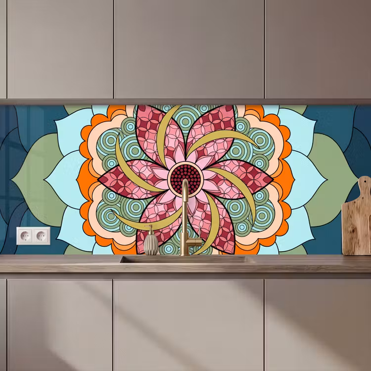 Kitchen splashback - Mandala - Geometric - Art - Decorative - Colorful — 1