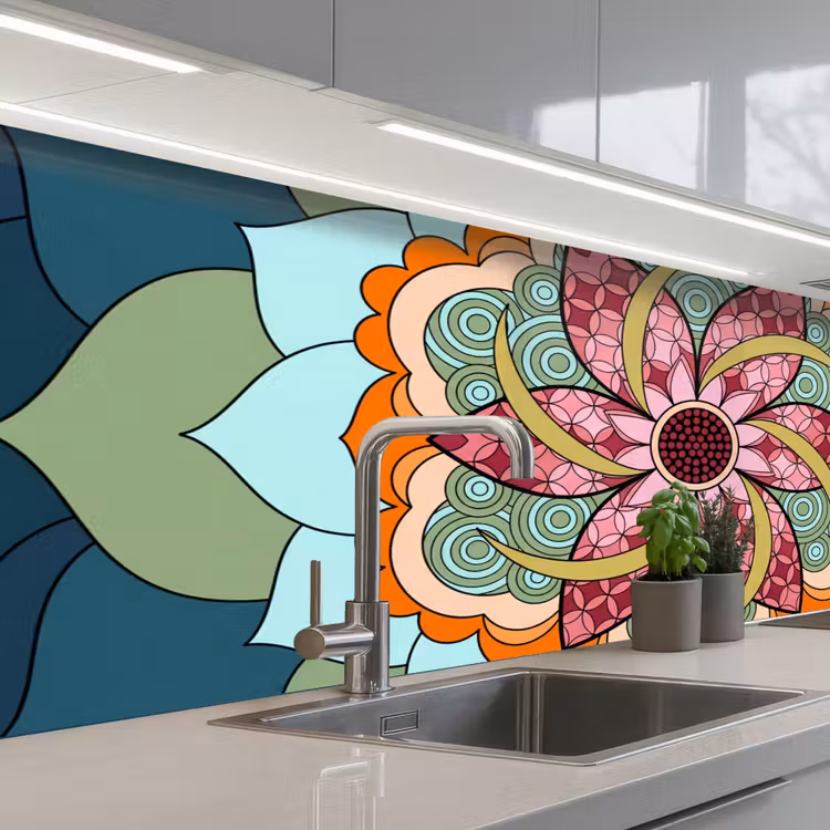 Kitchen splashback - Mandala - Geometric - Art - Decorative - Colorful — 2