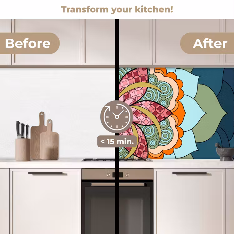 Kitchen splashback - Mandala - Geometric - Art - Decorative - Colorful — 3
