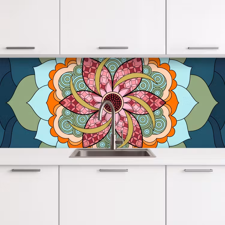 Kitchen splashback - Mandala - Geometric - Art - Decorative - Colorful — 4