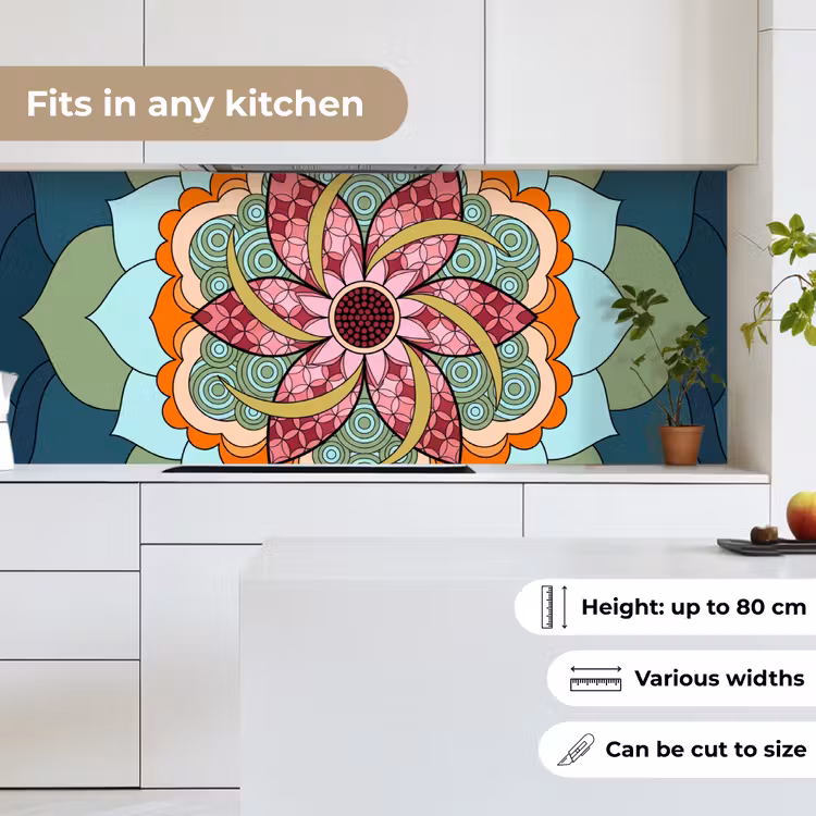 Kitchen splashback - Mandala - Geometric - Art - Decorative - Colorful — 7