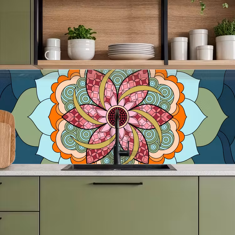 Kitchen splashback - Mandala - Geometric - Art - Decorative - Colorful — 8