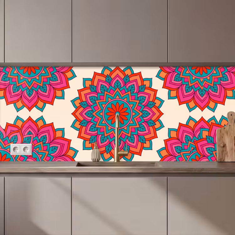 Kitchen splashback - Mandala - Pattern - Abstract - Colorful - Modern — 1