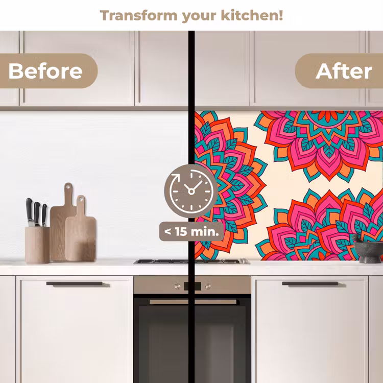 Kitchen splashback - Mandala - Pattern - Abstract - Colorful - Modern — 3
