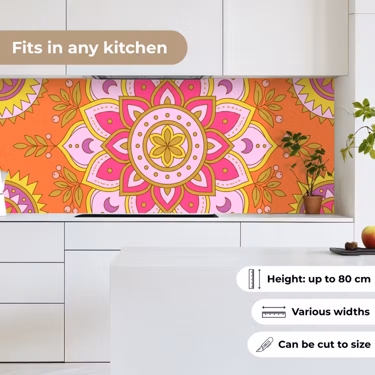 Kitchen splashback - Pattern - Floral Motif - Decoration - Abstract - Pink — 7