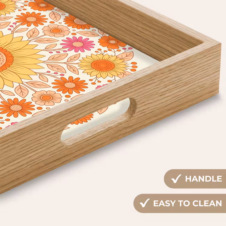 Tray - Flowers - Mandala - Pattern - Colorful — 9