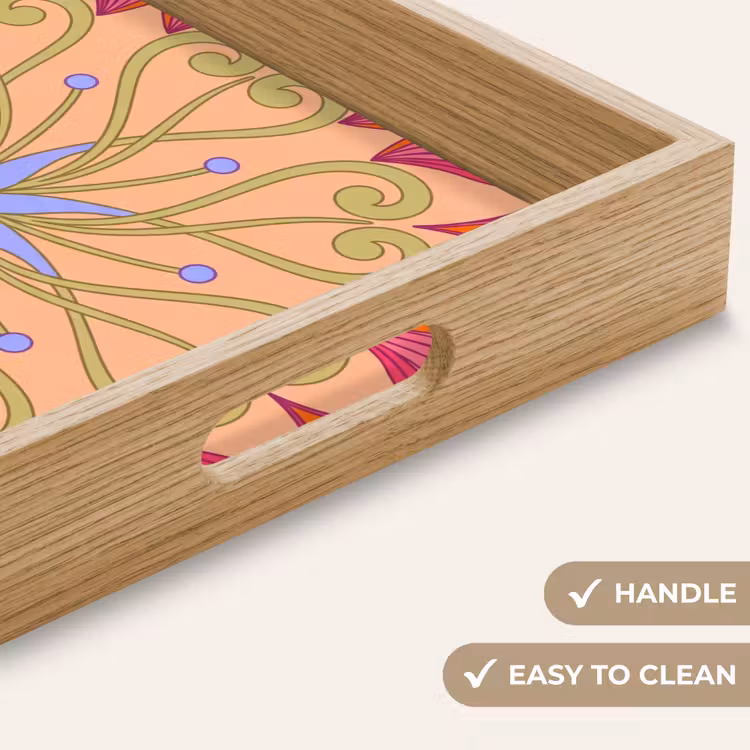 Tray - Flowers - Pattern - Abstract - Pink - Decorative — 9