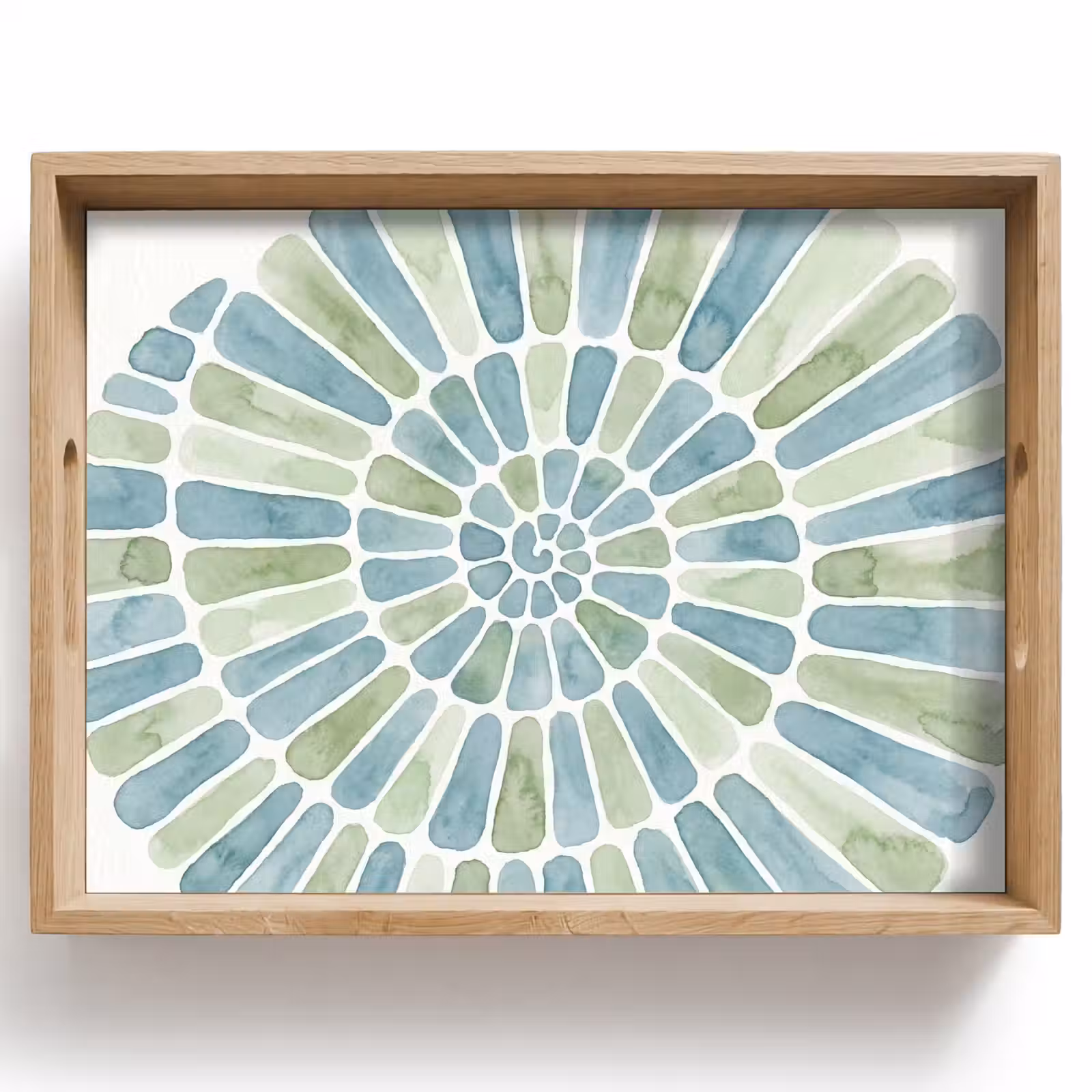Tray - Abstract - Spiral - Pattern - Modern - Blue-Green — 1
