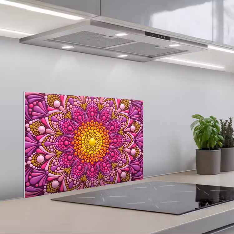 Kitchen splashback for hob - Pattern - Polka Dots - Abstract - Colorful — 1