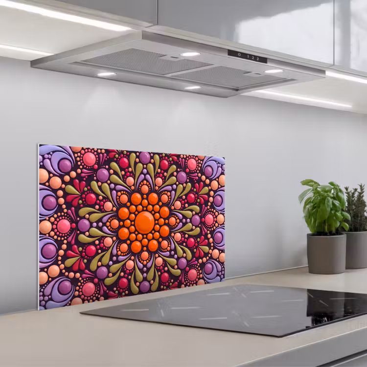 Kitchen splashback for hob - Pattern - Polka Dots - Abstract - Modern - Colorful — 1