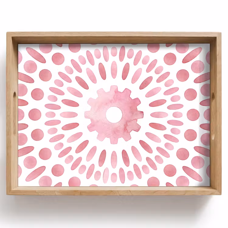 Tray - Abstract - Shapes - Pattern - Watercolor - Pink — 1