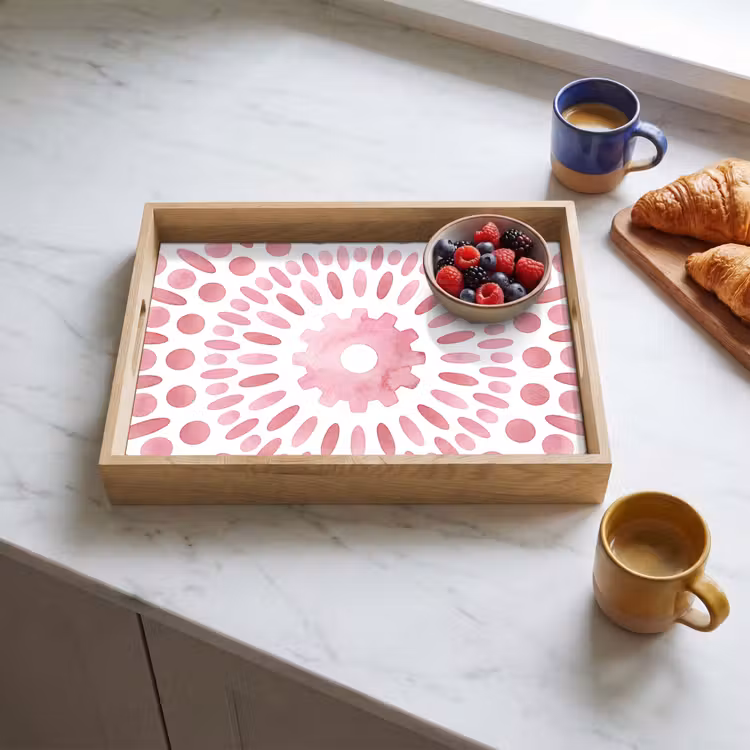 Tray - Abstract - Shapes - Pattern - Watercolor - Pink — 3