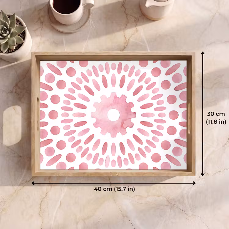 Tray - Abstract - Shapes - Pattern - Watercolor - Pink — 7