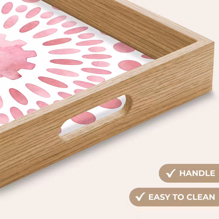 Tray - Abstract - Shapes - Pattern - Watercolor - Pink — 9