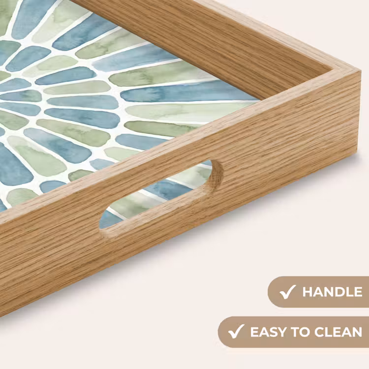 Tray - Abstract - Spiral - Pattern - Modern - Blue-Green — 9