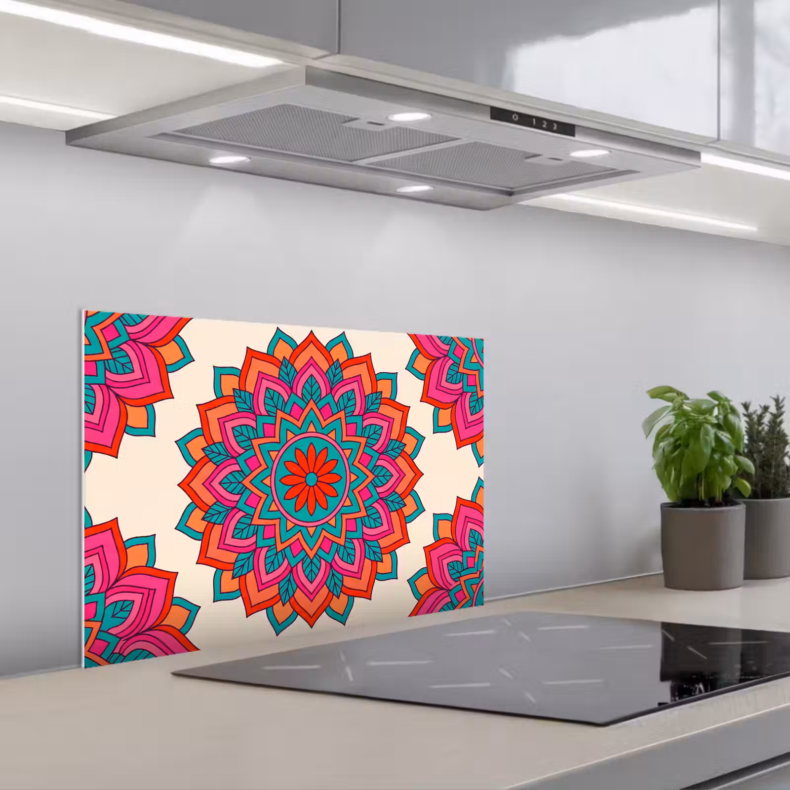 Kitchen splashback for hob - Mandala - Pattern - Abstract - Colorful - Modern — 1