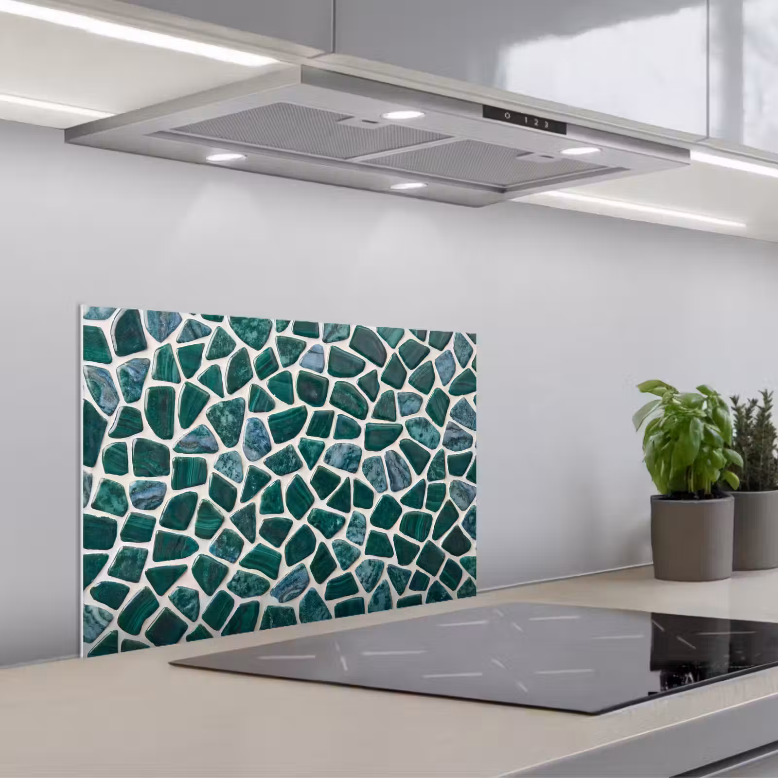 Kitchen splashback for hob - Texture - Stone - Green - Abstract - Pattern — 1