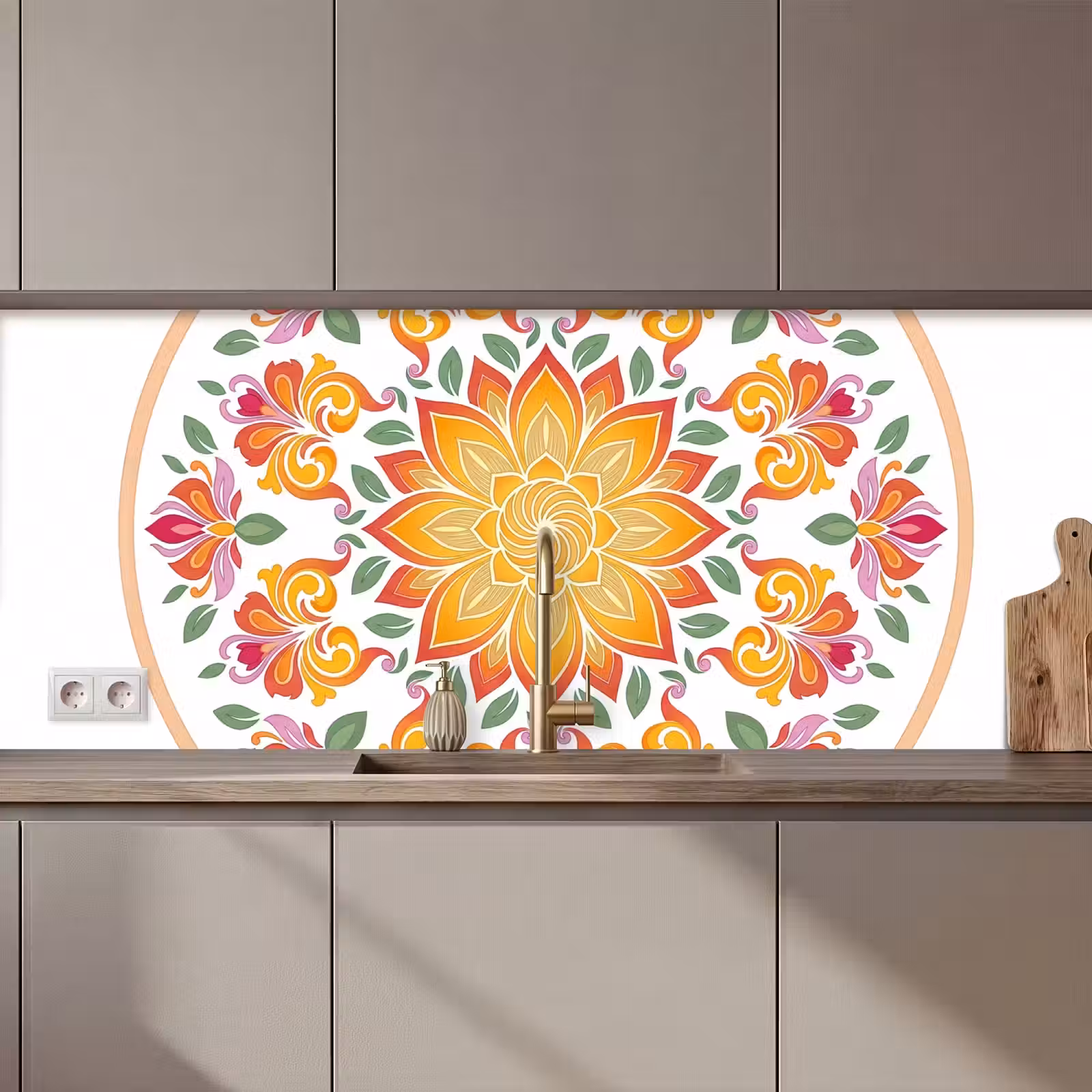 Kitchen splashback - Mandala - Flowers - Decoration - Colorful - Abstract — 1