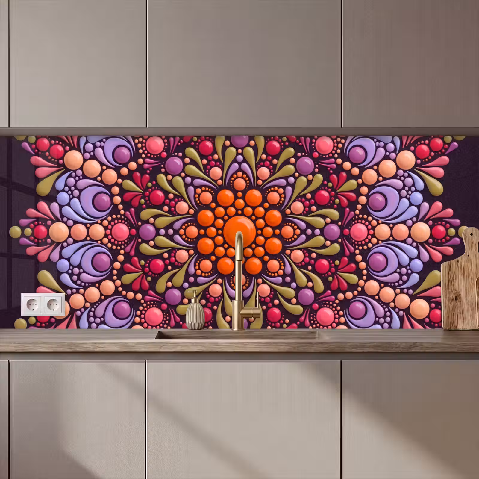 Kitchen splashback - Pattern - Polka Dots - Abstract - Modern - Colorful — 1