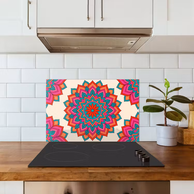 Kitchen splashback for hob - Mandala - Pattern - Abstract - Colorful - Modern — 3