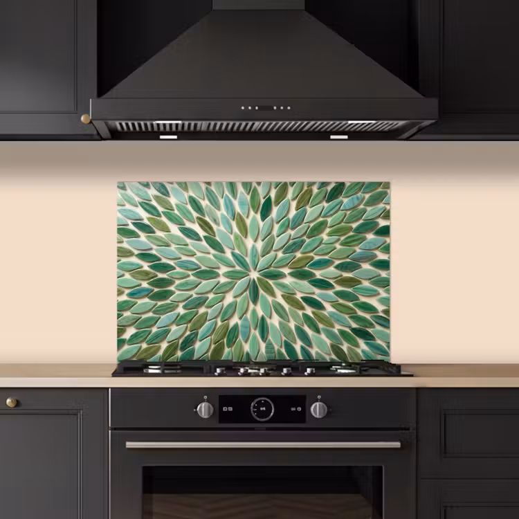 Kitchen splashback for hob - Pattern - Leaf - Green - Abstract — 5