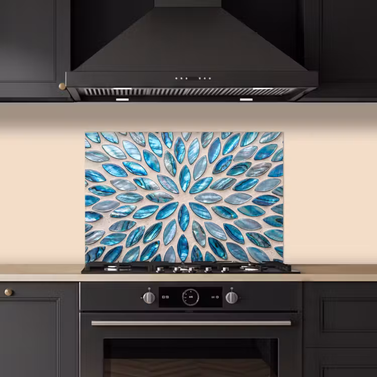 Kitchen splashback for hob - Pattern - Shine - Abstract - Blue - Decoration — 5