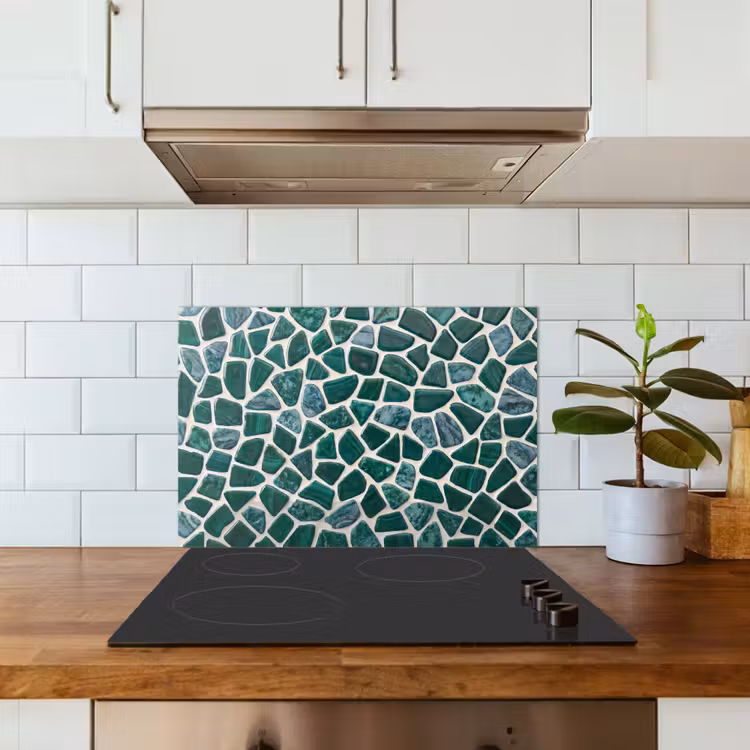 Kitchen splashback for hob - Texture - Stone - Green - Abstract - Pattern — 3