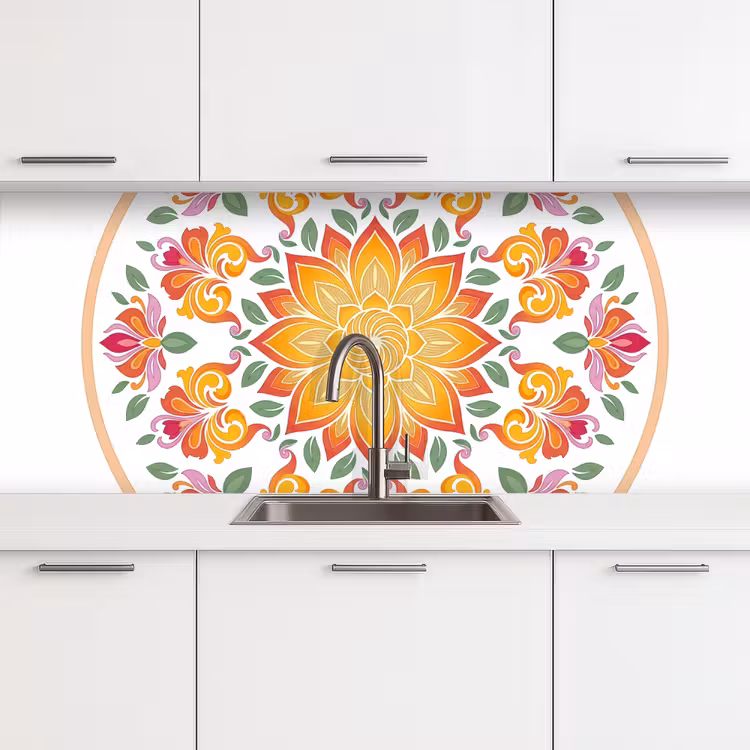 Kitchen splashback - Mandala - Flowers - Decoration - Colorful - Abstract — 4