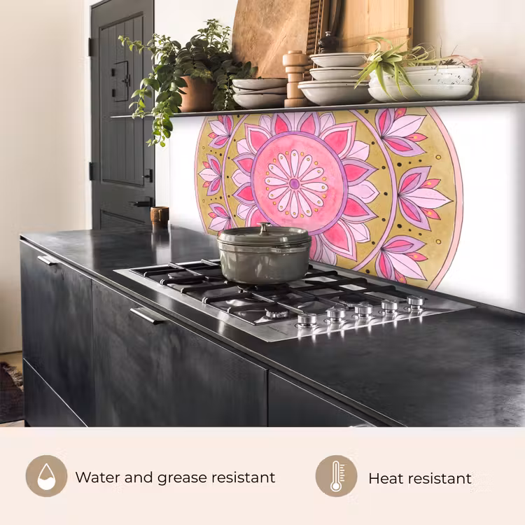Kitchen splashback - Mandala - Pattern - Art - Watercolor - Pink — 5