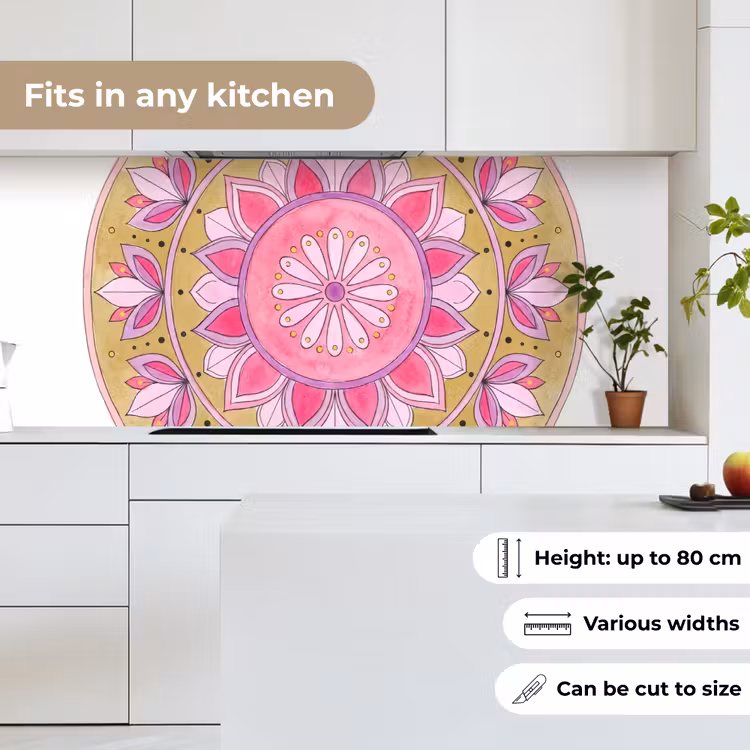 Kitchen splashback - Mandala - Pattern - Art - Watercolor - Pink — 7
