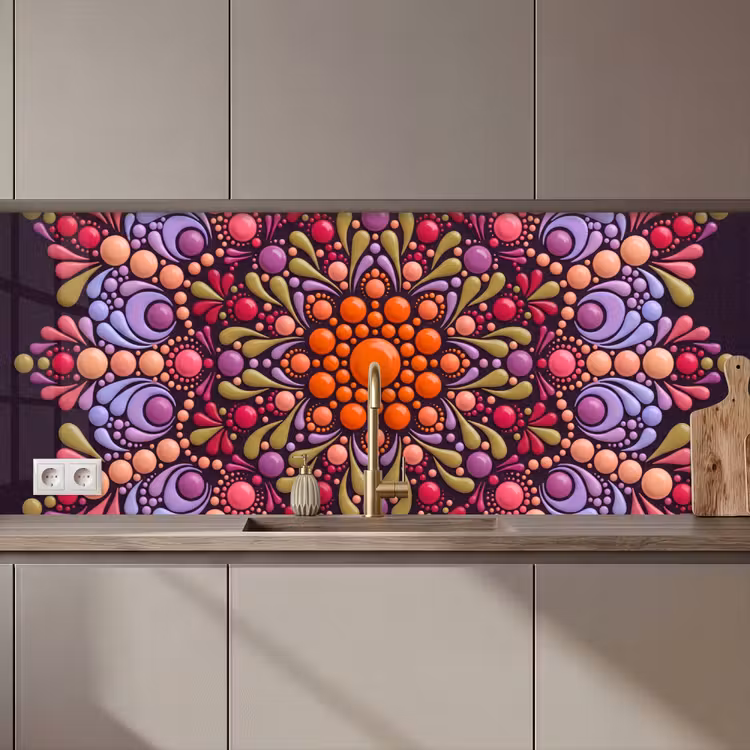 Kitchen splashback - Pattern - Polka Dots - Abstract - Modern - Colorful — 1