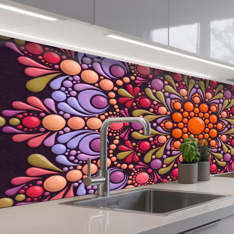 Kitchen splashback - Pattern - Polka Dots - Abstract - Modern - Colorful — 2