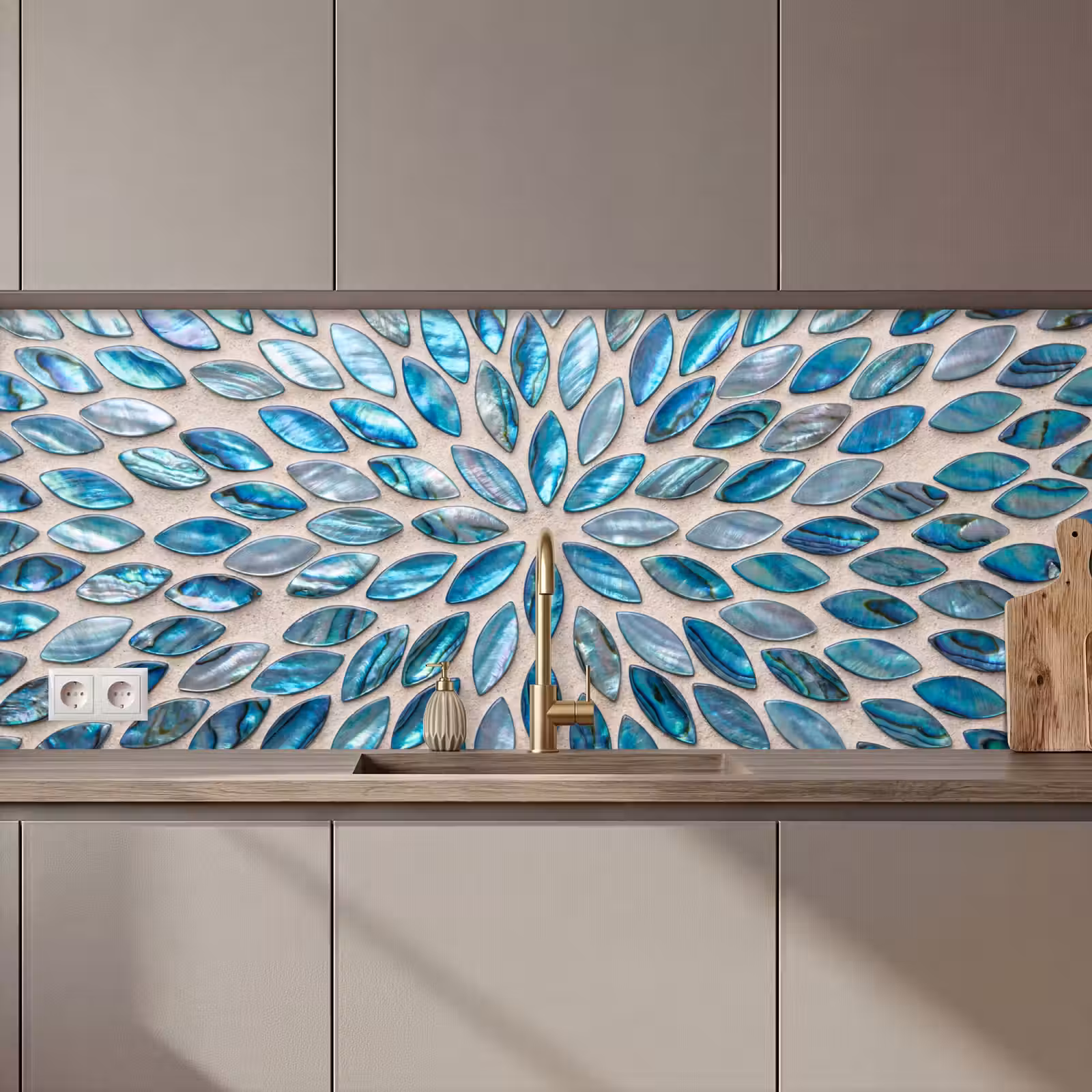 Kitchen splashback - Pattern - Shine - Abstract - Blue - Decoration — 1