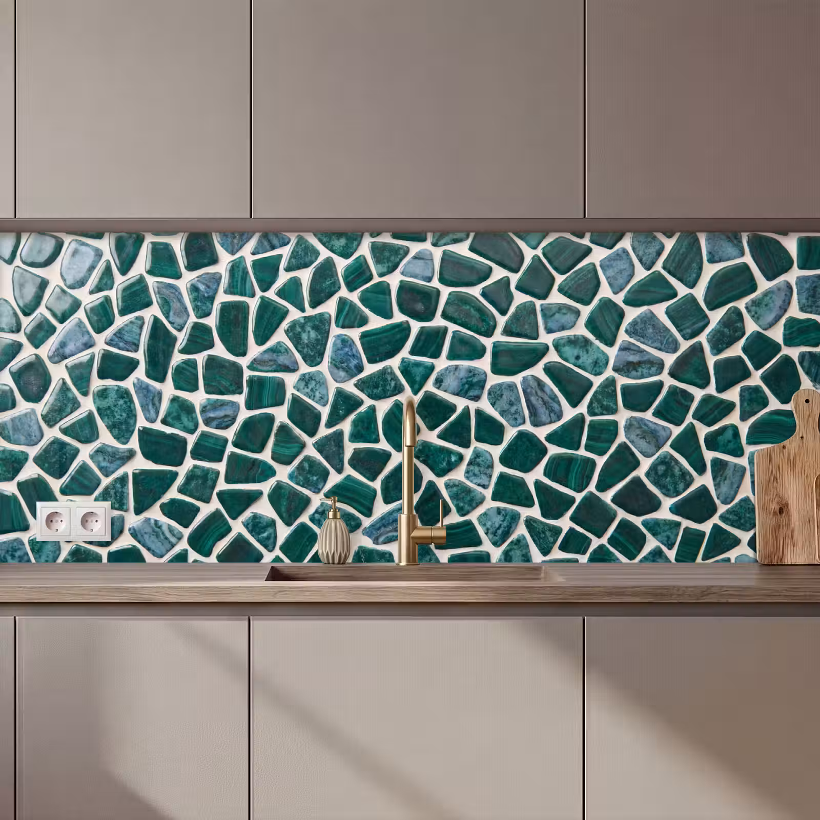 Kitchen splashback - Texture - Stone - Green - Abstract - Pattern — 1