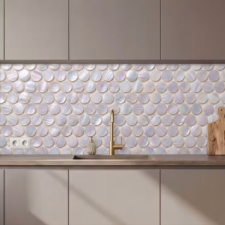 Kitchen splashback - Pattern - Circles - Abstract - Modern - White — 1