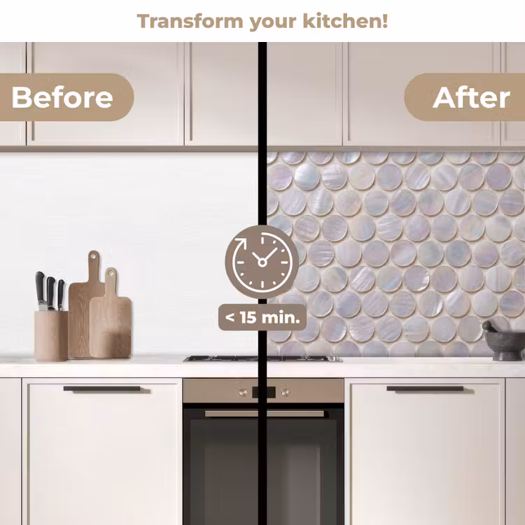 Kitchen splashback - Pattern - Circles - Abstract - Modern - White — 3