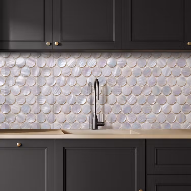 Kitchen splashback - Pattern - Circles - Abstract - Modern - White — 6