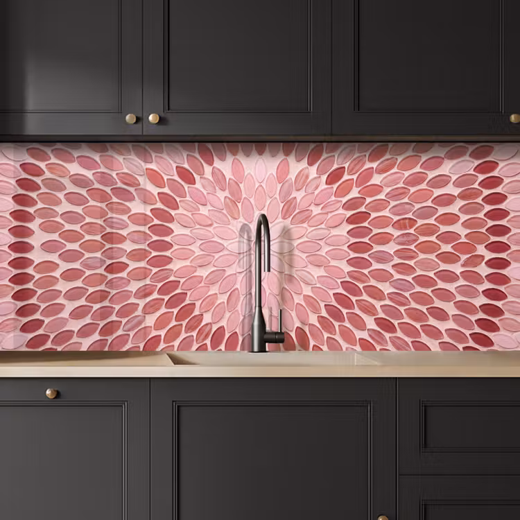 Kitchen splashback - Pattern - Mosaic - Oval - Abstract - Pink — 6