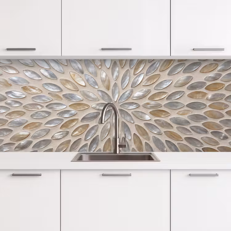 Kitchen splashback - Pattern - Oval - Shiny - Abstract - Beige — 4