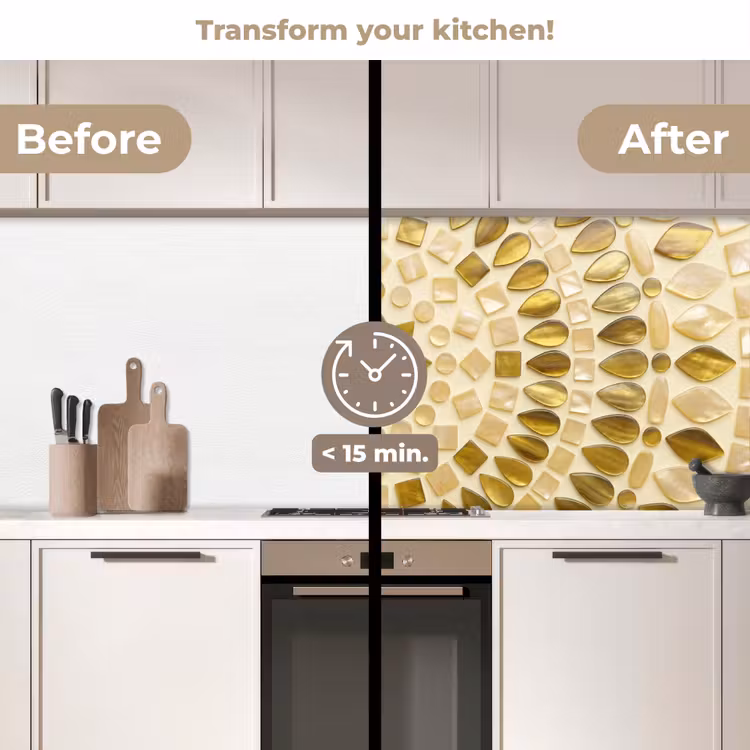 Kitchen splashback - Pattern - Shapes - Mosaic - Abstract - Gold — 3