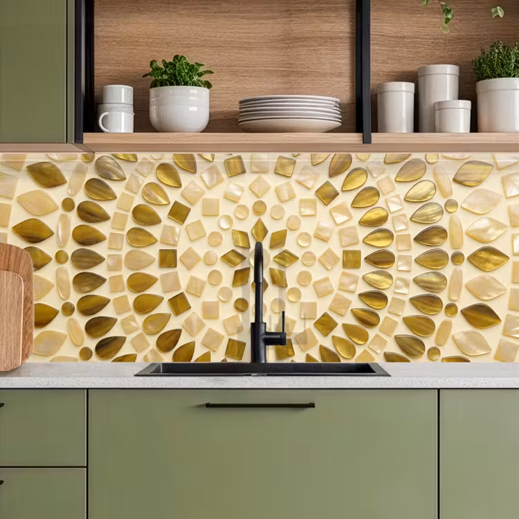Kitchen splashback - Pattern - Shapes - Mosaic - Abstract - Gold — 8