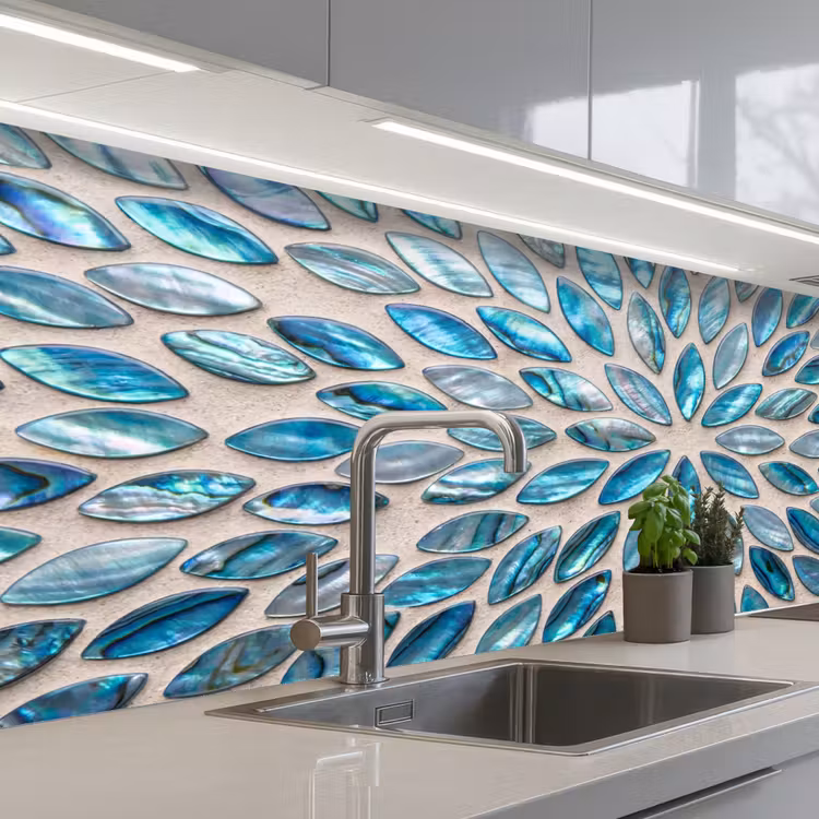 Kitchen splashback - Pattern - Shine - Abstract - Blue - Decoration — 2