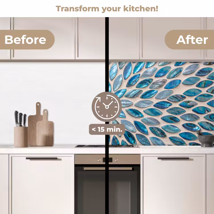 Kitchen splashback - Pattern - Shine - Abstract - Blue - Decoration — 3