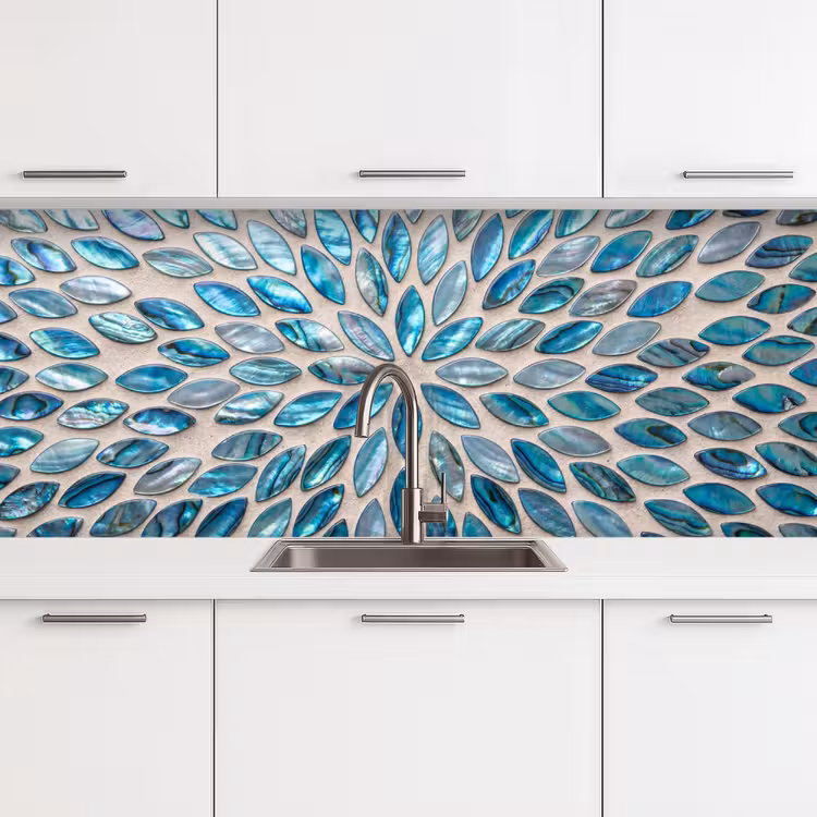 Kitchen splashback - Pattern - Shine - Abstract - Blue - Decoration — 4