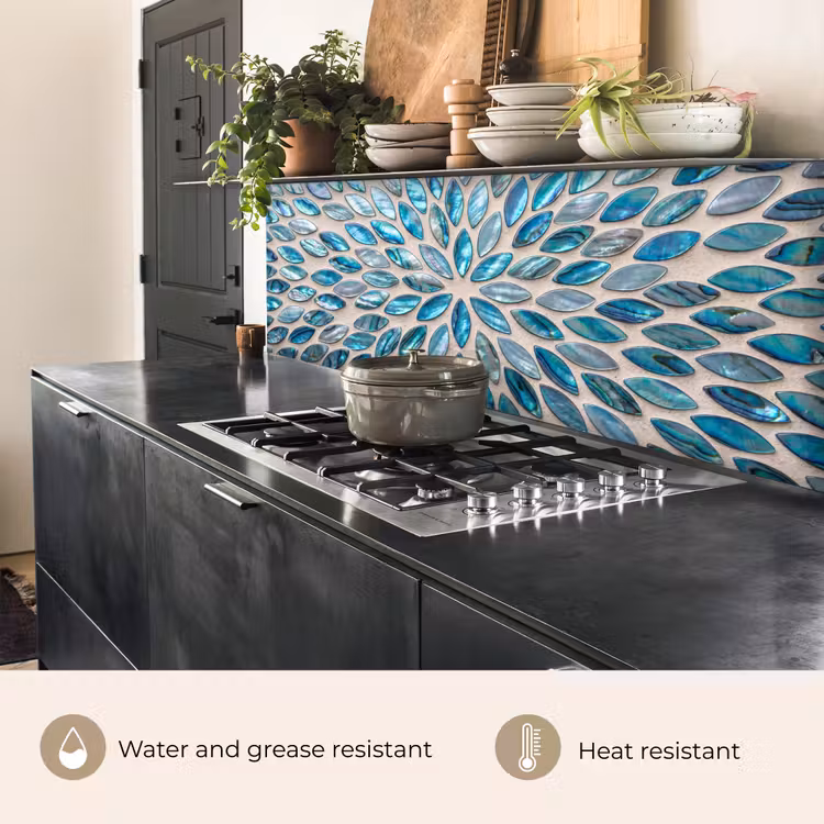 Kitchen splashback - Pattern - Shine - Abstract - Blue - Decoration — 5